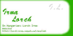 irma lorch business card